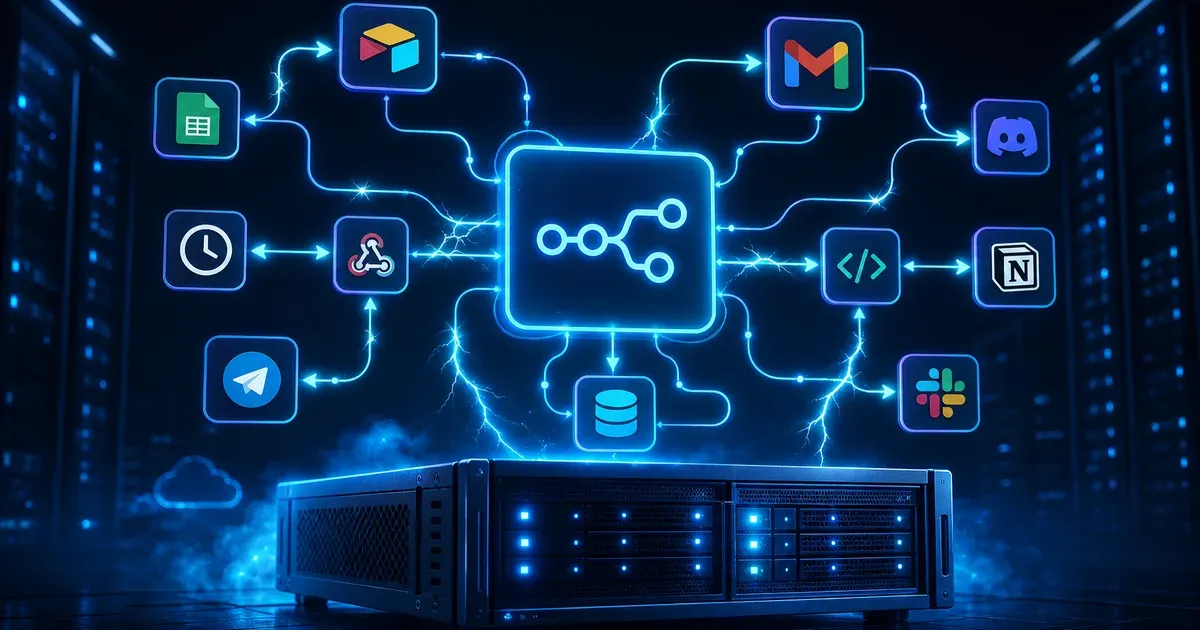 n8n на своём VPS: автоматизация без Zapier n8n на своём VPS: автоматизация без Zapier — обложка, Облака